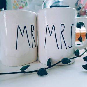 Rae Dunn MR. & MRS. Artisan Collection by Magenta Mug Set